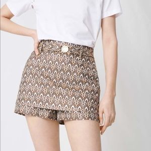 MAJE JACQUARD SKORT WITH REMOVEABLE BELT